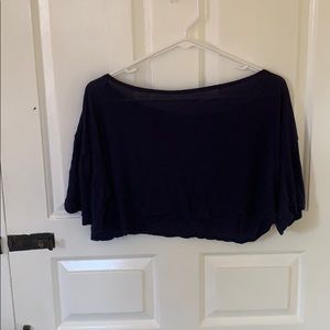 Navy blue cropped t shirt